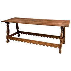 Spanish Colonial Mexican Stretcher Base Table, Early 1700s