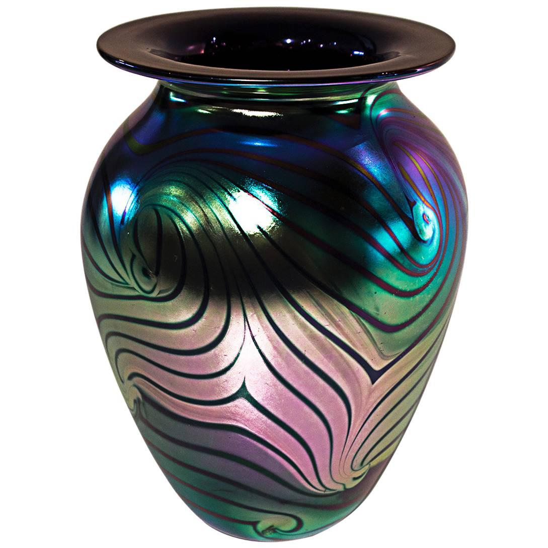 Eickholt Glass Pulled Feather Vase