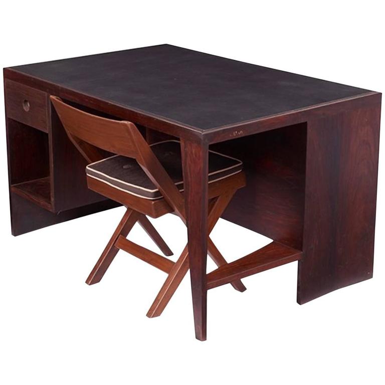 Pierre Jeanneret Desk and Chair For Sale at 1stdibs