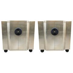 Pair of Decorative Modern Silver Gilt Cabinets 8