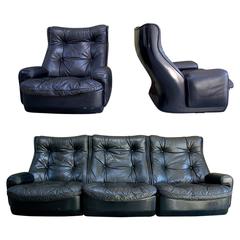 Leather Lounge Set by Airborne International, circa 1970s 5