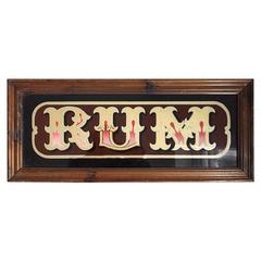 Vintage Back Bar Rum Mirror Sign Advertising 