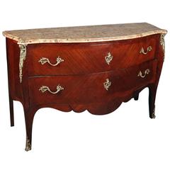 French Rosewood Pudding Top Louis XIV Style Bombe Commode, Early 20th Century