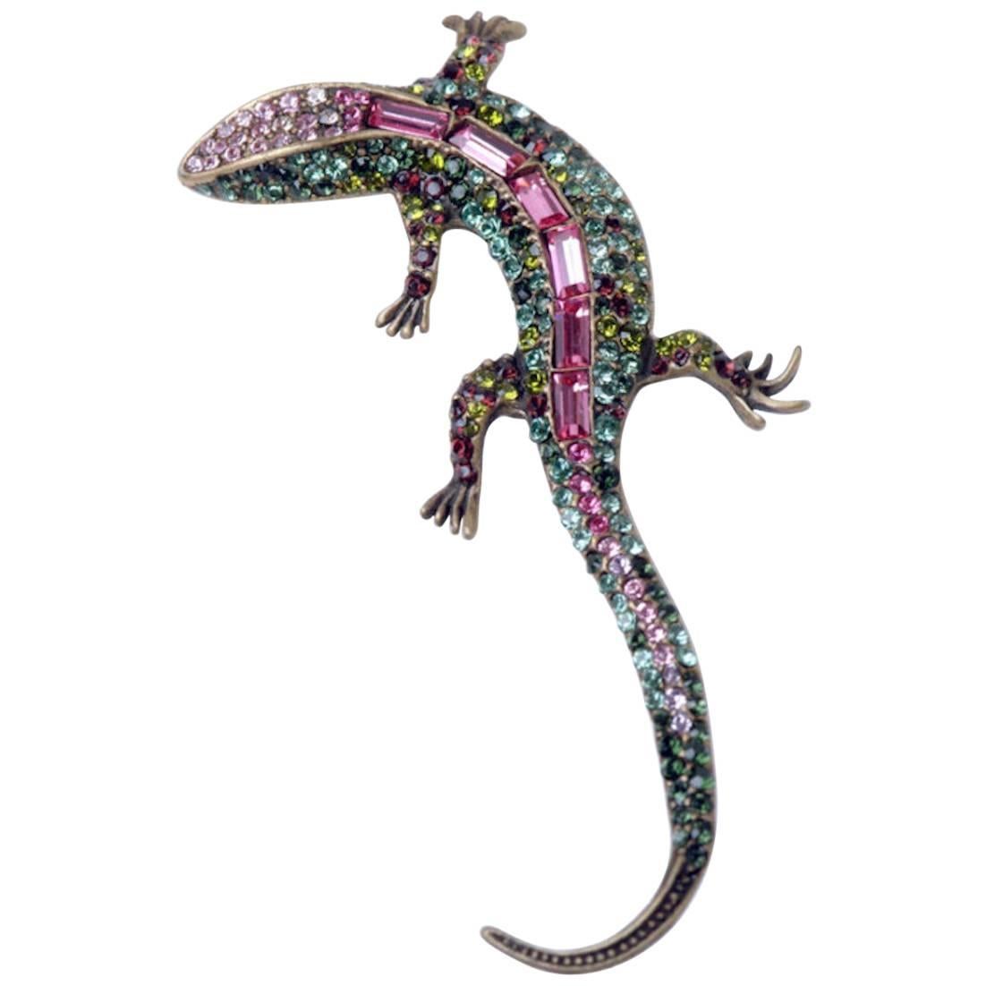 Vintage Jay Strongwater Salamander Brooch-Makes A Great Gift! For Sale