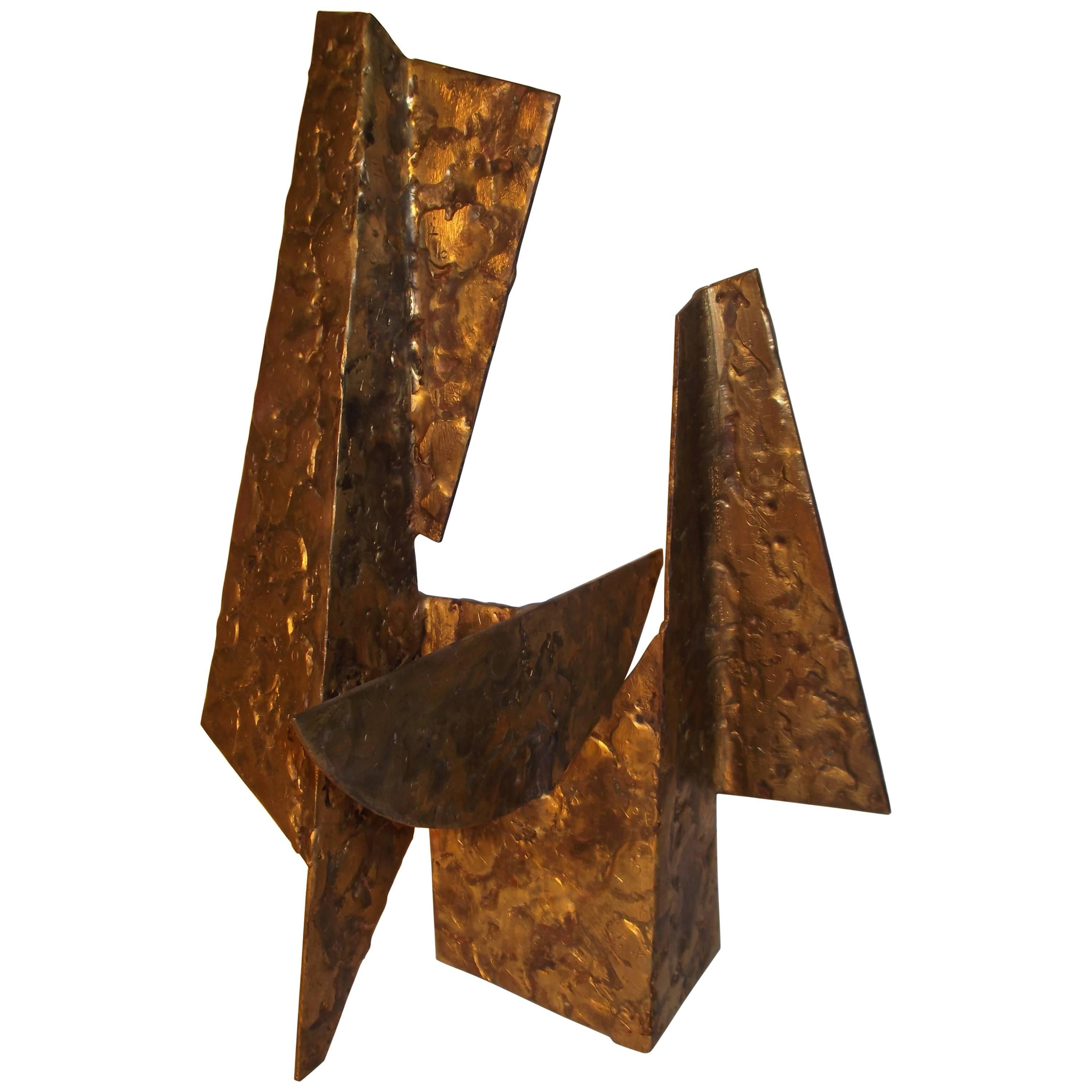 Jay McVicker Modern Art Abstract Bronzed Steel Sculpture For Sale