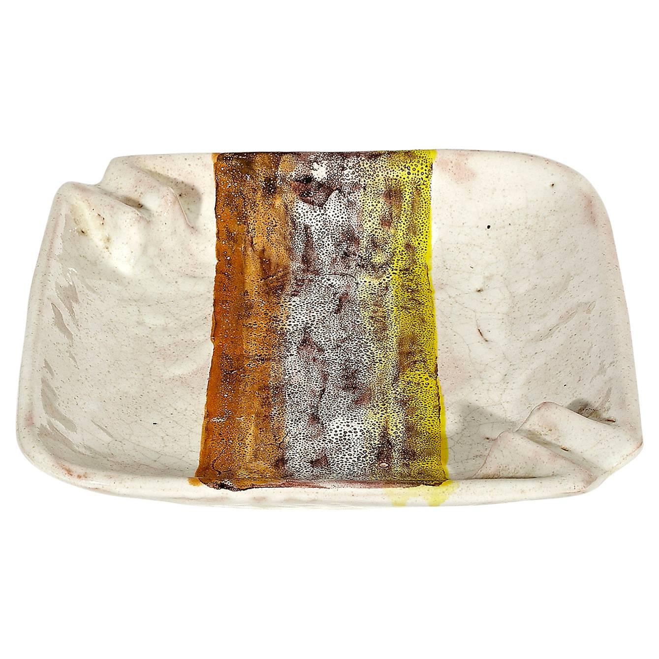 Raymor Italy Ceramic Hand-Painted Ashtray For Sale