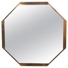 Italian Brass Wall Mirror, 1950s 4