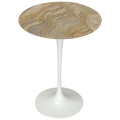 Early Cast Iron Base Saarinen for Knoll Tulip Side Table with Custom Granite Top 5