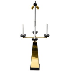 Vintage Restored 1950s Brass Obelisk Lamp