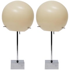 Pair of 1970s Paul Mayen  Plastic Bubble Lamps