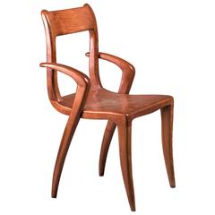 Brazilian Sculptural, Organic Wooden Craft Chair, 1950s 3