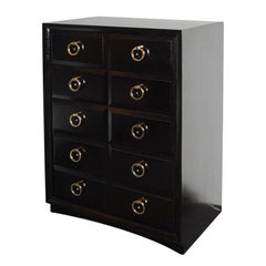 Robsjohn-Gibbings Brass Ring Tall Chest