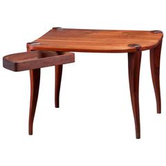 Unique Studio Crafted American Rosewood and Elm Swivel Drawer Coffee Table 7