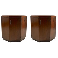 Antique Pair of Rosewood  Octagonal Stands in the Style of Probber