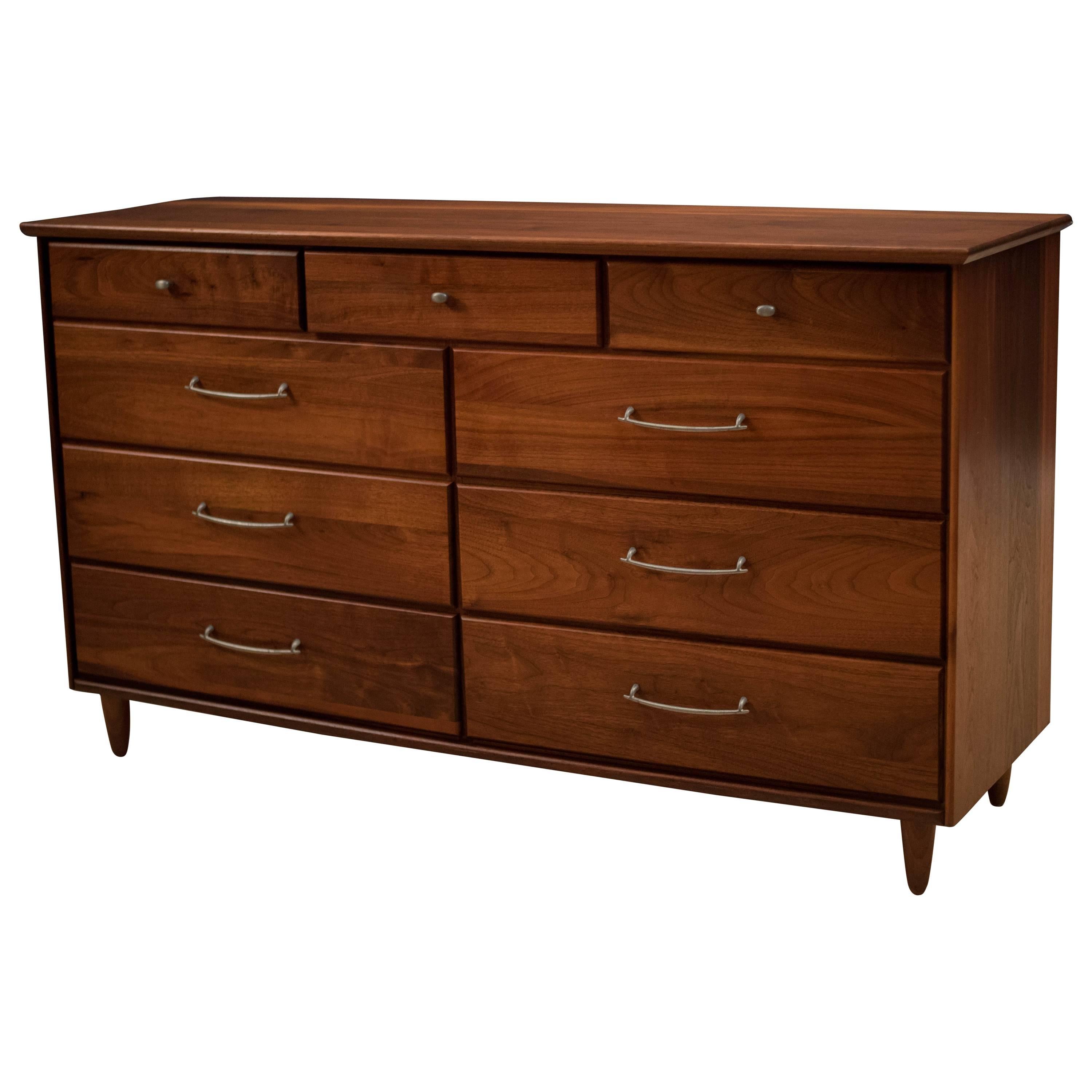 Mid-Century Solid Walnut Dresser