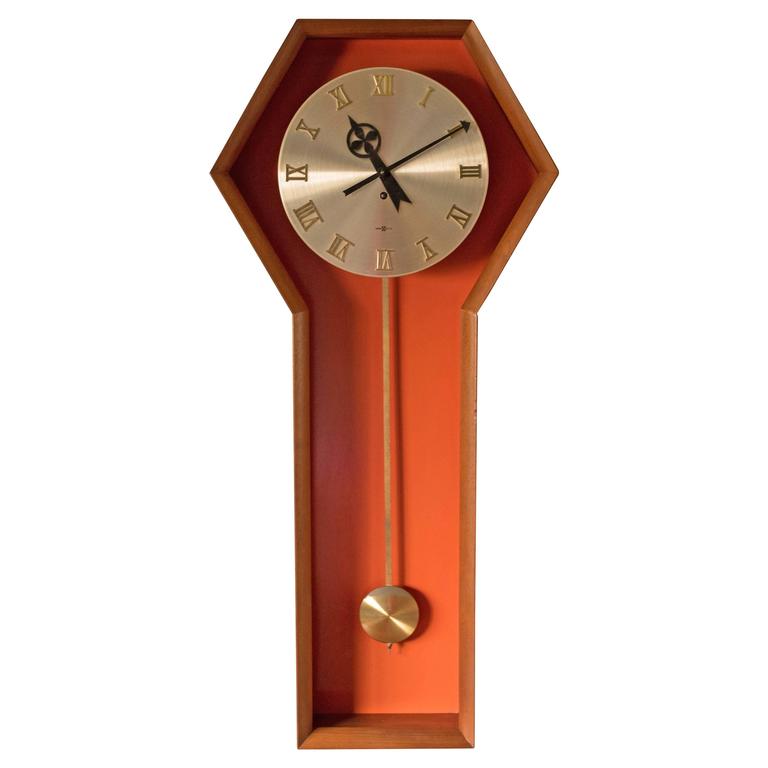 Vintage Arthur Umanoff Pendulum Clock For Howard Miller At 1stdibs Vintage Arthur Umanoff Pendulum Clock For Howard Miller