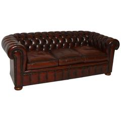 Retro Leather Chesterfield Sofa