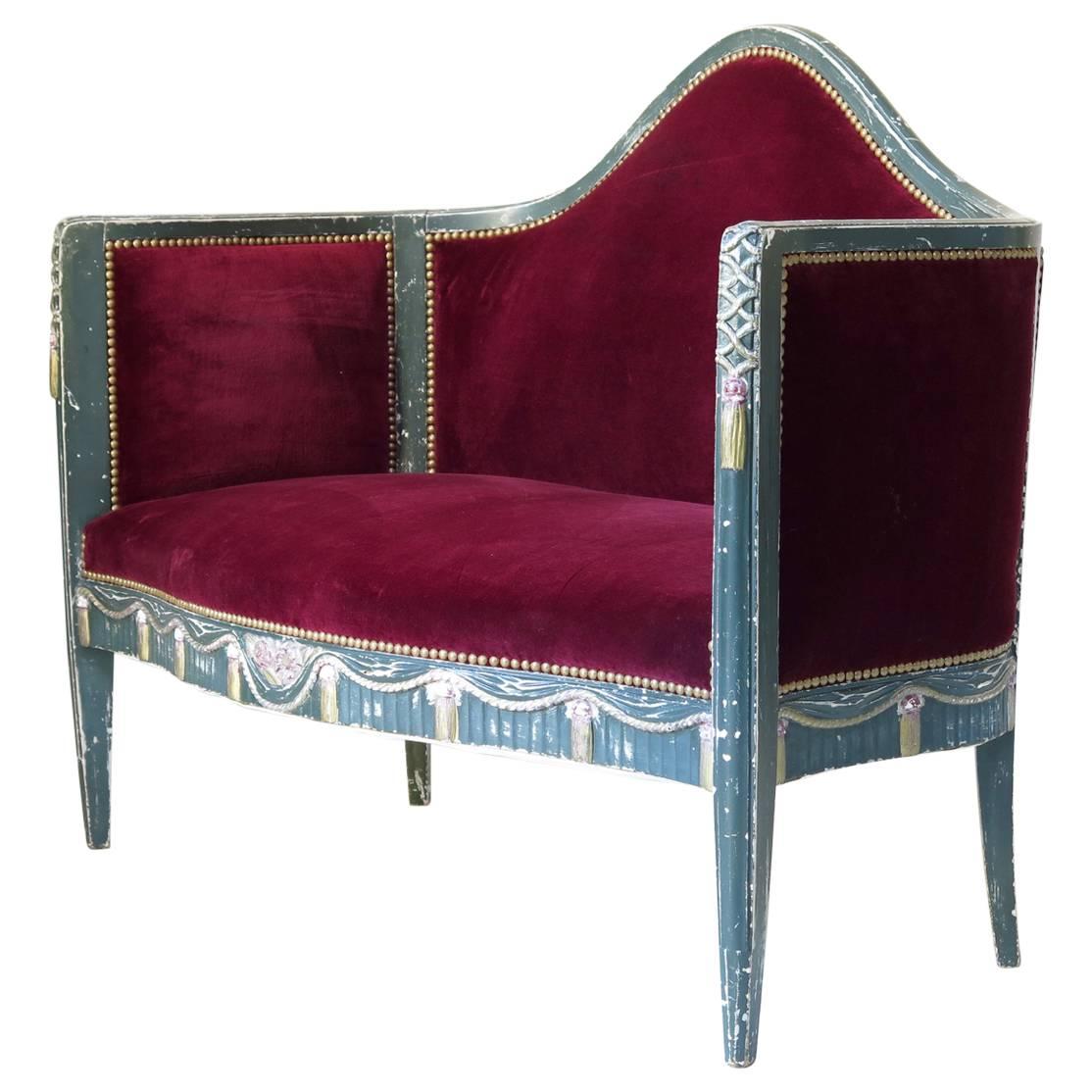 Art déco-S Settee, Frankreich, ca. 1920er Jahre im Angebot