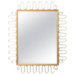 Decorative Mirror in Brass Probably Produced in Sweden 5