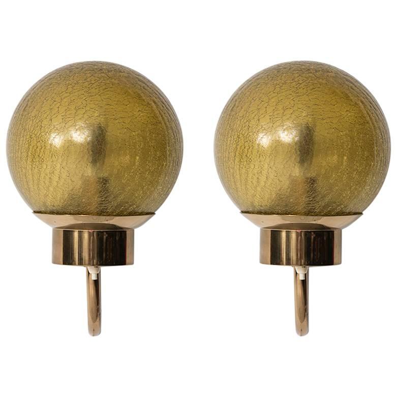 Pair of Wall Lamps Model V-118 by Bergboms in Sweden