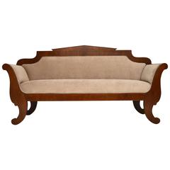 Antique Swedish Biedermeier Satinbirch Upholstered Sofa
