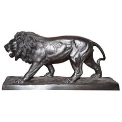 Lion Sculpture in Bronze Black Finish