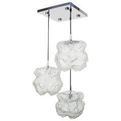Stunning Peill & Putzler Alaska Ceiling Lights, Crystal Ice Glass, Germany, 1970