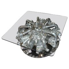 Ivchenko Engine Coffee Table with Strong Glass Top