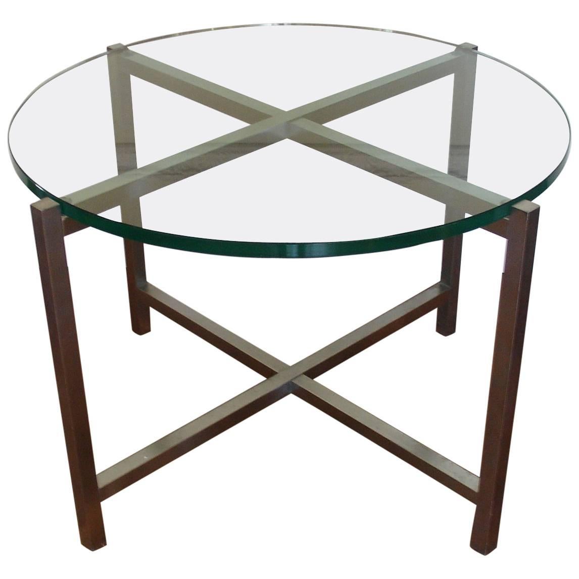 1930's Jacques Adnet Nickel and Glass Coffee/Side/End/Centre Table