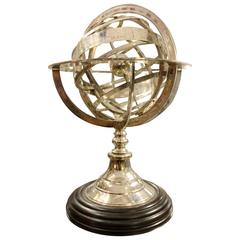 Astro Globe in Nickel Finish on Black Base 1