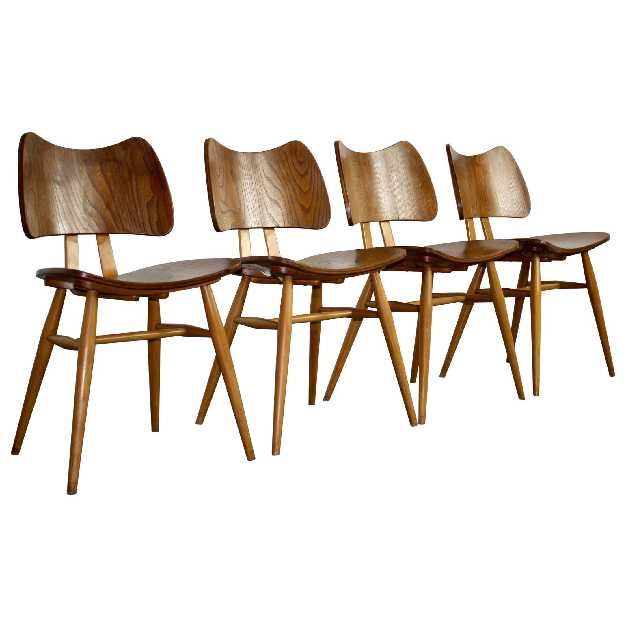 Set of Four Vintage Midcentury Ercol Butterfly Chairs