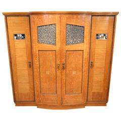 Antique Oak Arts and Crafts Period Scottish School Wardrobe