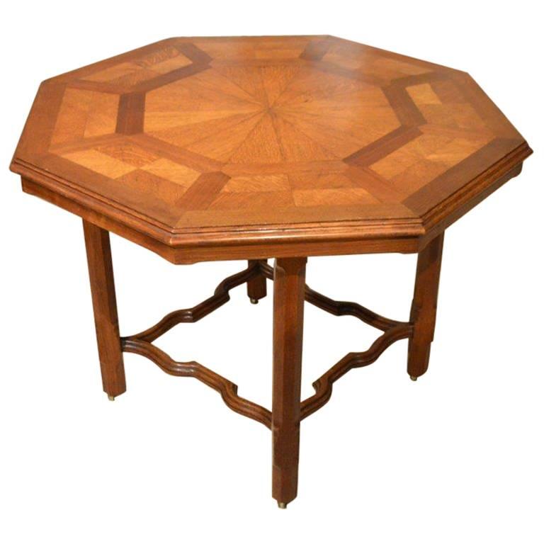 Oak Victorian Period Octagonal Parquetry Table by Howard & Sons of London