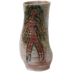 1950 Asymmetrical Accolay Ceramic Vase
