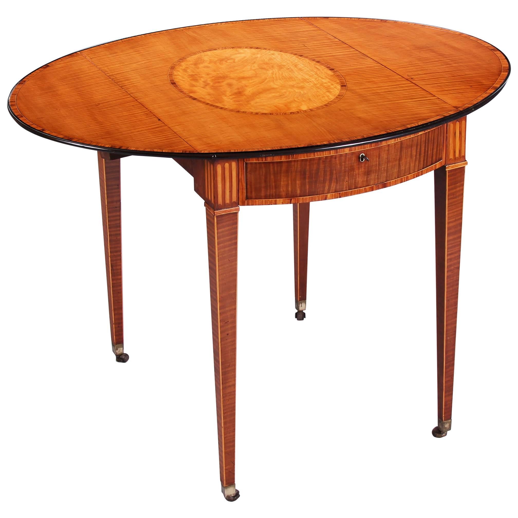 18th Century George III Harewood and Satinwood Pembroke Table