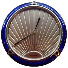 1980 This Cartier Art Deco Blue Enamel Table Clock