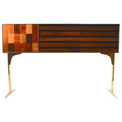 Unusual Mid-Century Server Credenza on Brass Legs