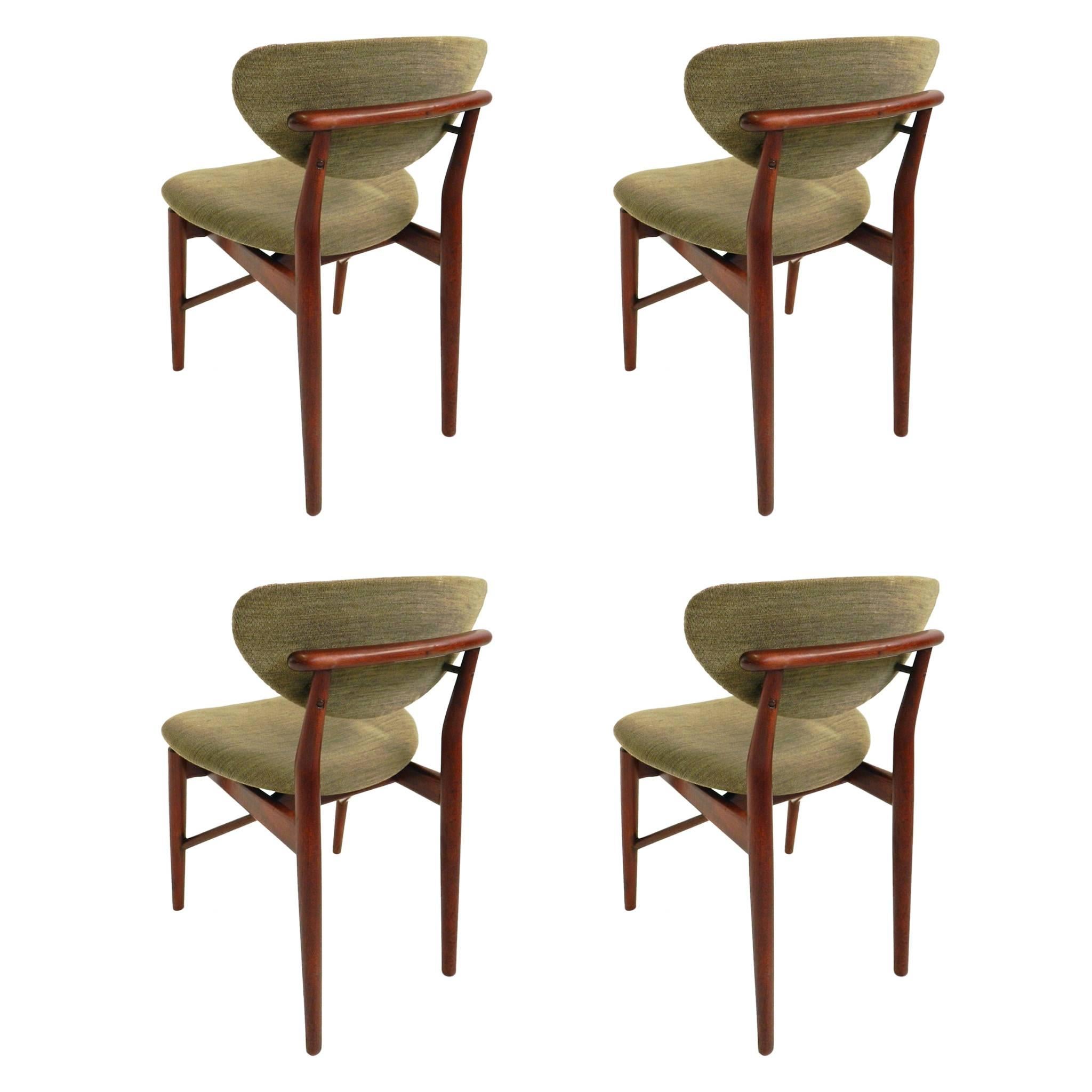 Finn Juhl, Rare Set of Four Original Dining Chairs, Model 108 For Sale