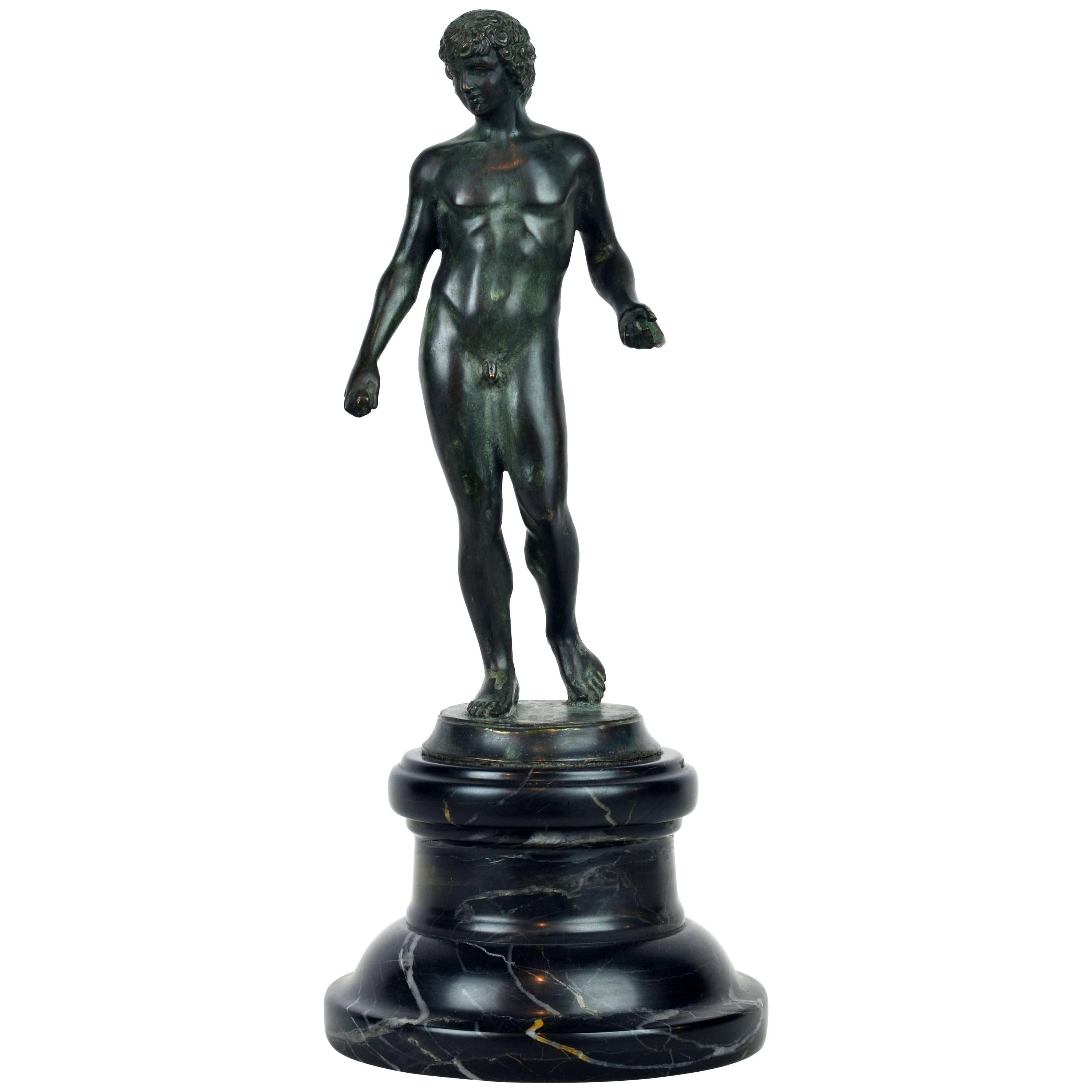 19th Century Grand Tour Bronze Statue of Capitoline Antinous After the Antique