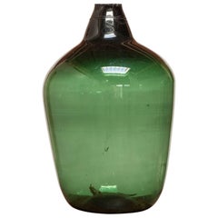 19th Century French Green Glass Demijohn