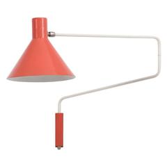 Vintage JJM Hoogervorst for Anvia Paperclip Wall Lamp