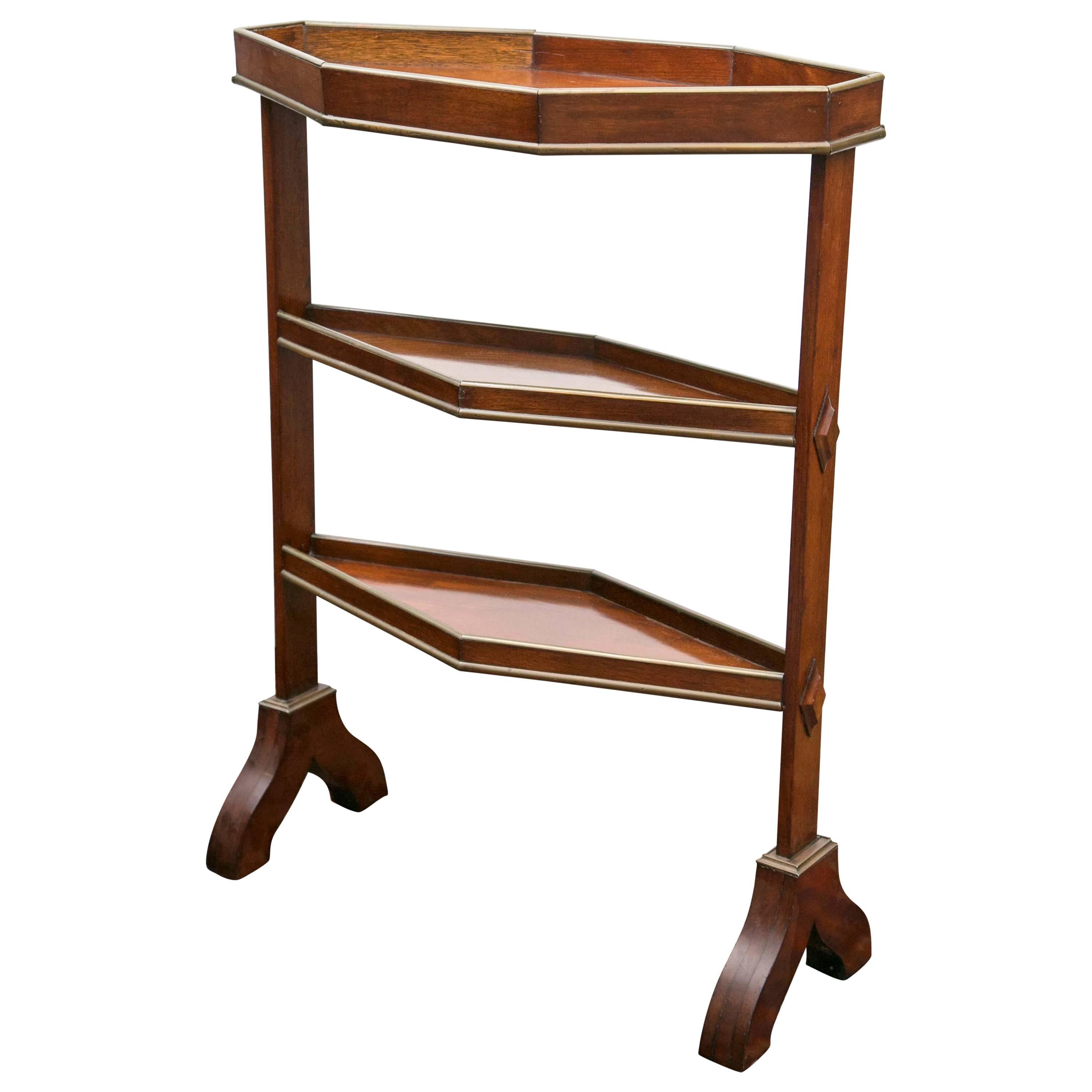 Late Georgian Period Mahogany and Brass Trimmed Etagere Table