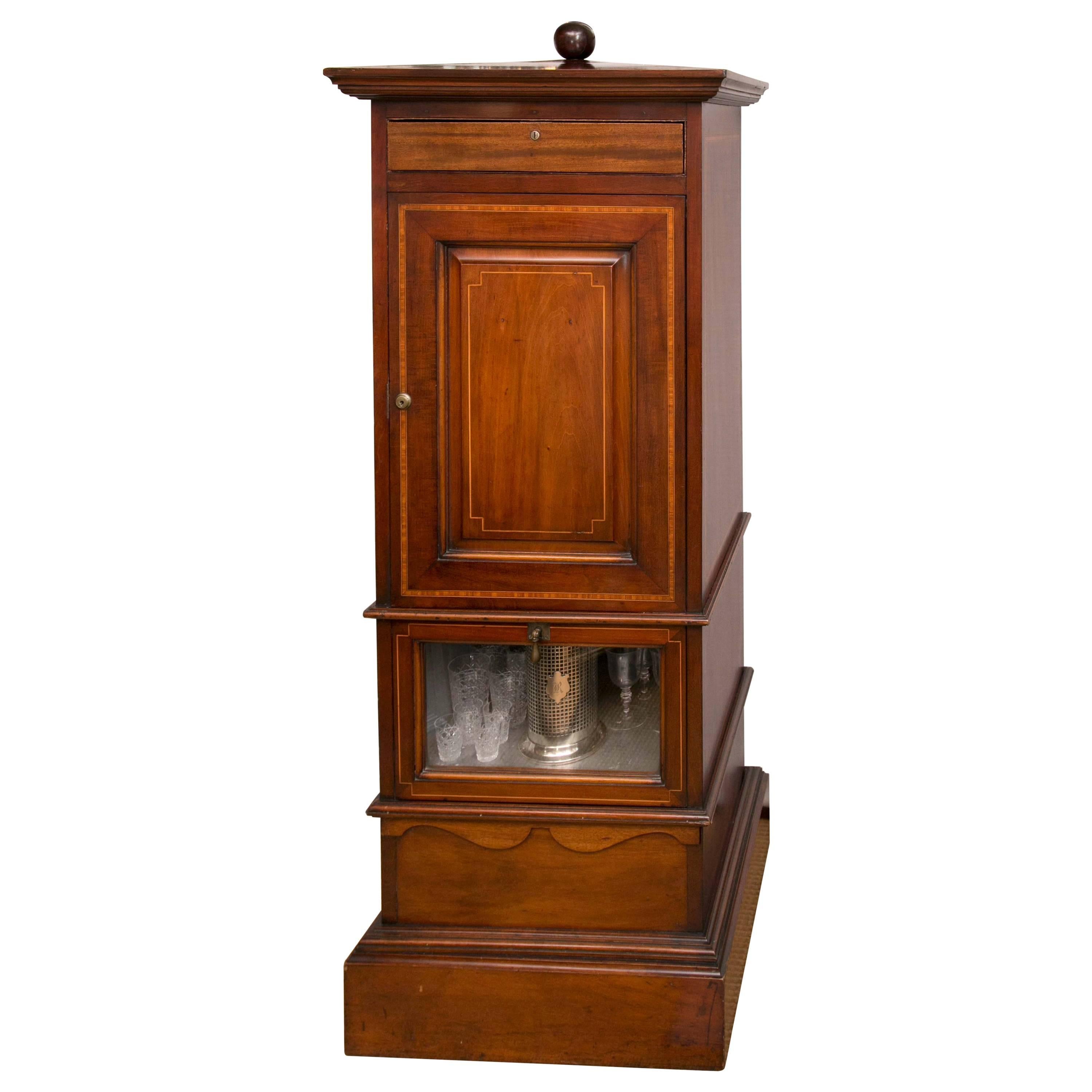1920s Mahogany Dry Bar, Complete with Humidor and Game Compendium