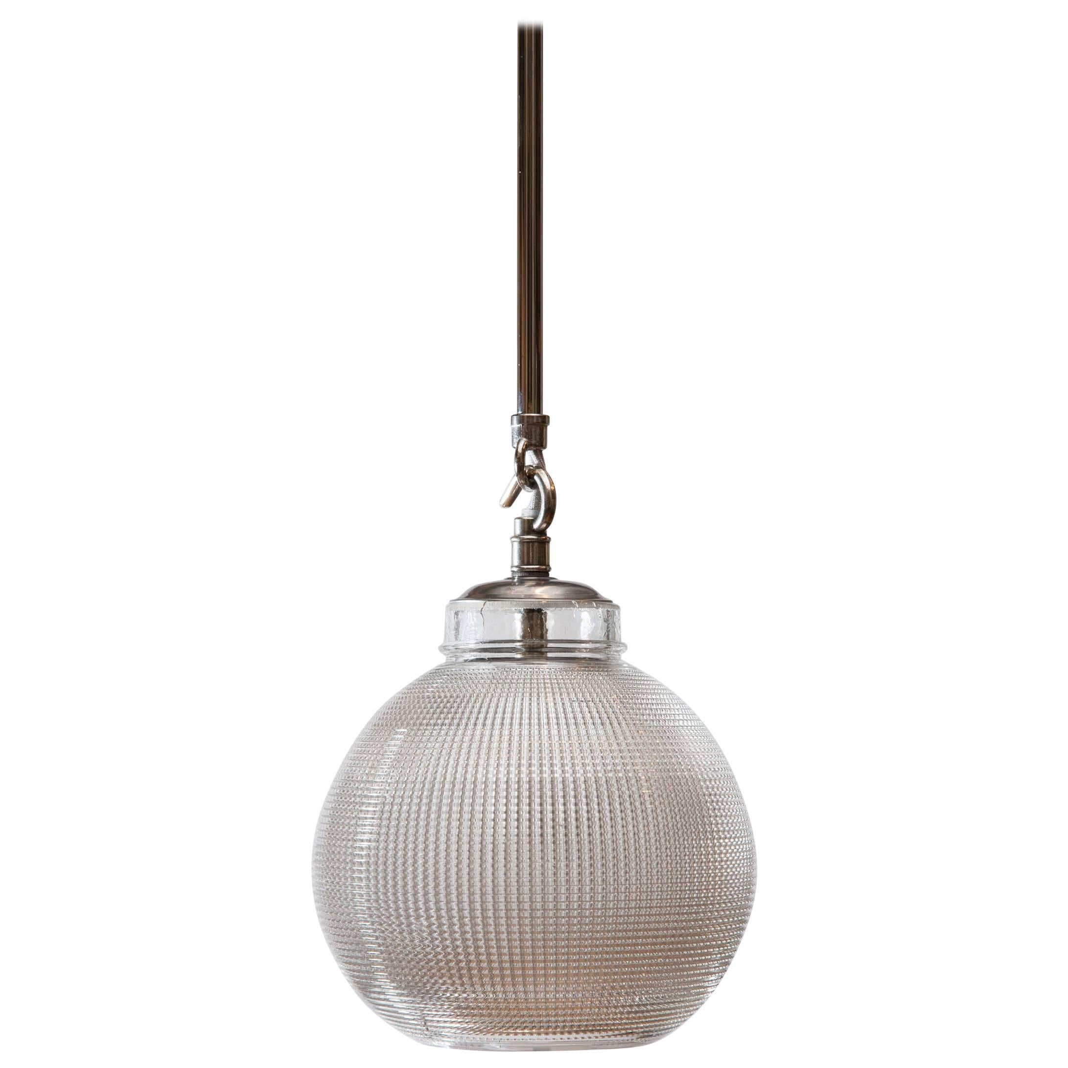 Small Globe Holophane Hanging Light