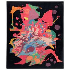 Two Modern Abstract Splatter Paintings