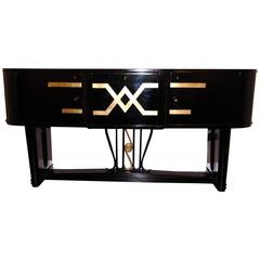 20th Century Italian Black and Gold Art Deco Sideboard