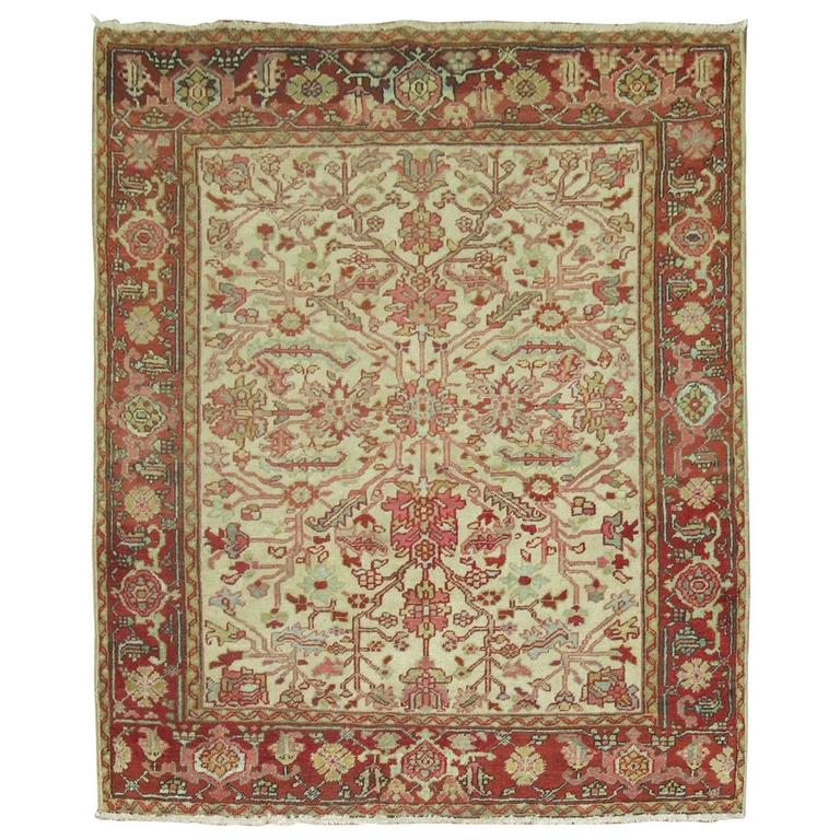 Square Vintage Persian Heriz Carpet For Sale at 1stdibs