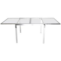 Milo Baughman for IDC Chrome and Glass Refractory Dining Table