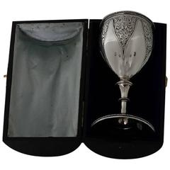 Sterling Silver Victorian Goblet in Presentation Case Barnard Family