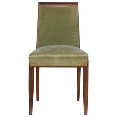 Elegant Art Deco Mahogany Side Chair in the Style of Jean Pascaud